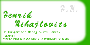 henrik mihajlovits business card